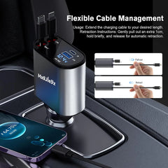 4-In-1 Retractable Car Charger