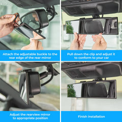 12 Inch Universal Panoramic Anti-Glare Rear view Mirror -Clear