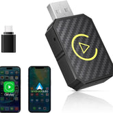 LASATE 2-in-1 Mini Wireless Carplay Adapter for Apple and Android, converts wired to wireless, for 2016+ factory wired CarPlay cars, navigation, music playback, media playback and more Usb Stable Connection