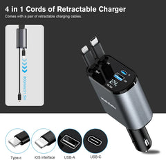 4-In-1 Retractable Car Charger
