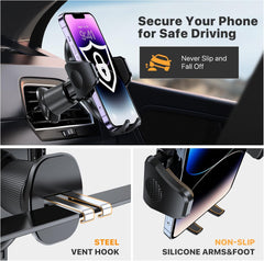 Phone Holders for Your Car with Metal Hook Clip, Air Vent Cell Phone Stand Car Mount